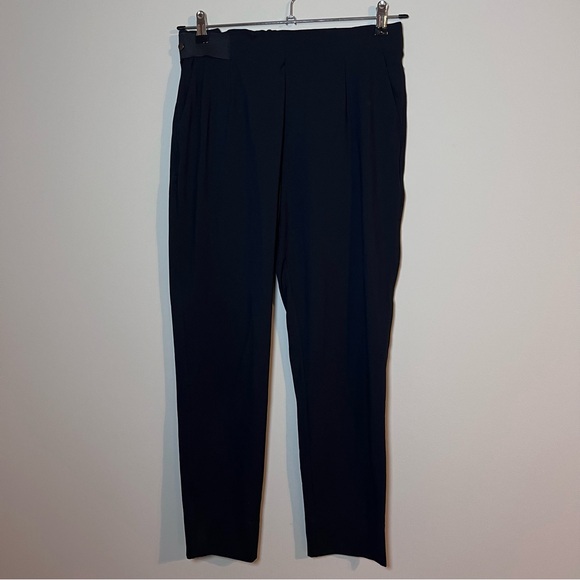 Aday Turn It Around Tapered Pull On Straight Leg Tailored Trouser Pants Black M - Picture 2 of 8